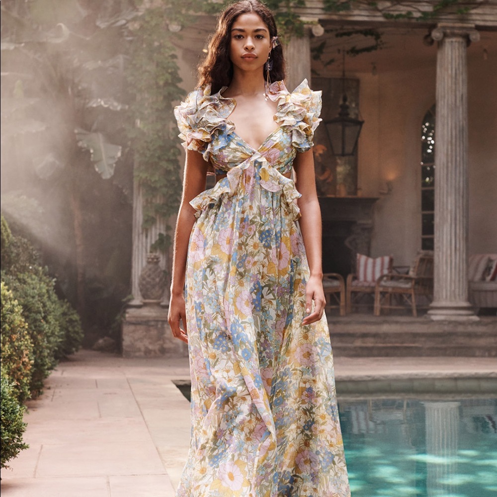 Floral Ruffle Maxi Dress